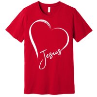 Jesus Love Simple Faith Heart Premium T-Shirt