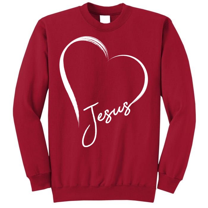 Jesus Love Simple Faith Heart Tall Sweatshirt