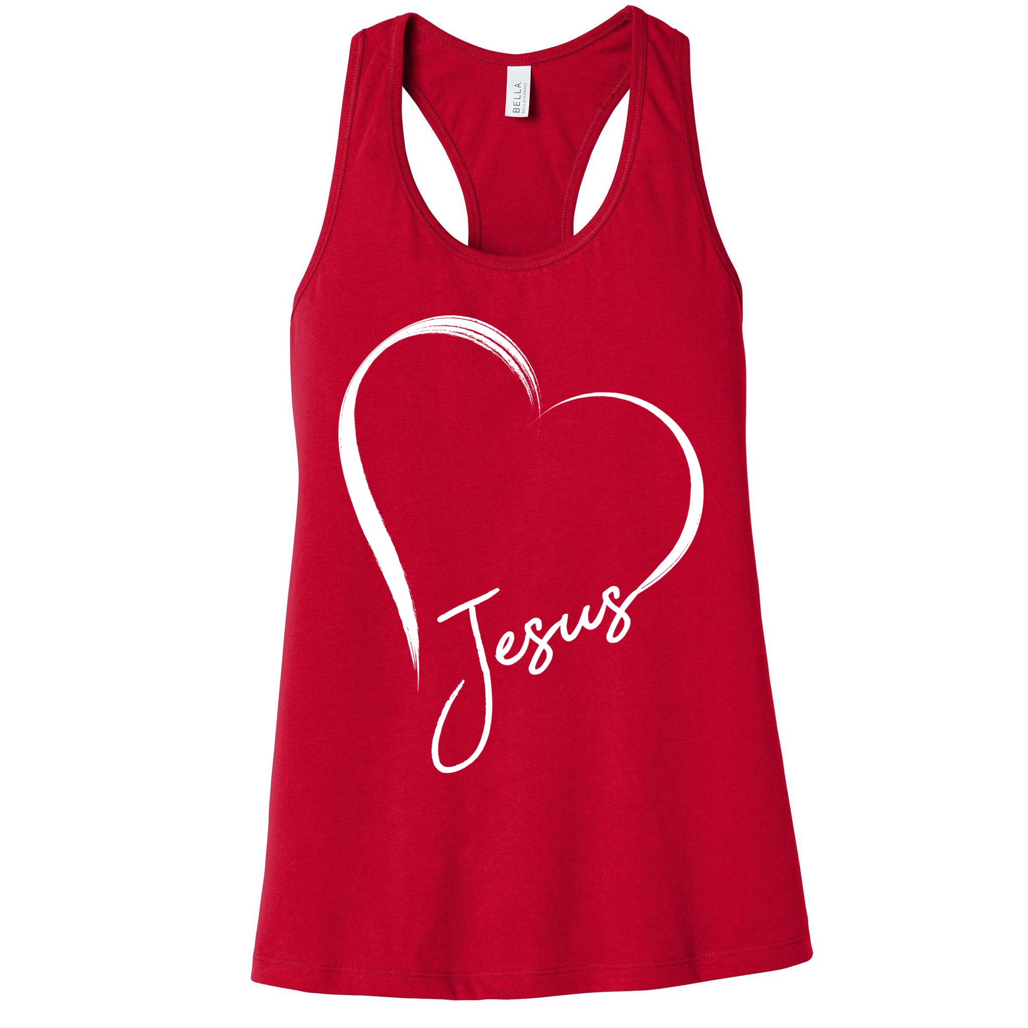 Jesus Love Simple Faith Heart Womens Tank Top