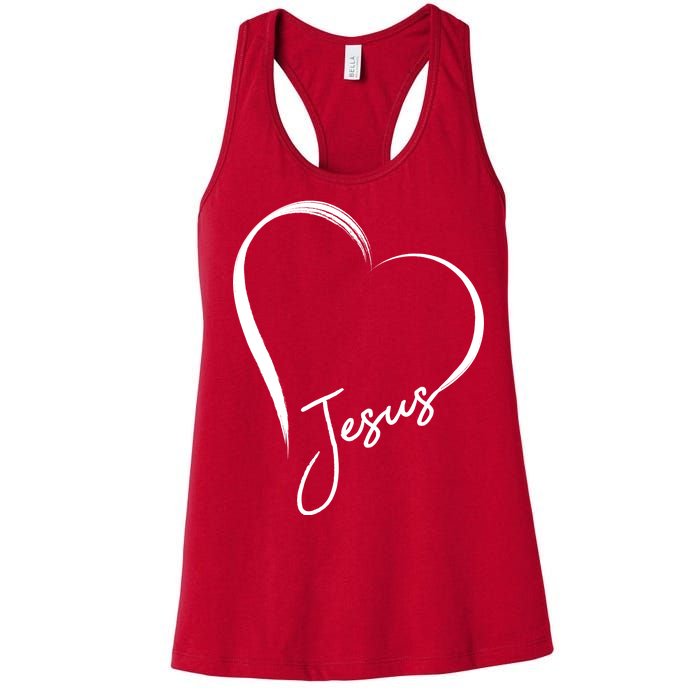 Jesus Love Simple Faith Heart Women's Racerback Tank