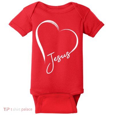 Jesus Love Simple Faith Heart Baby Bodysuit