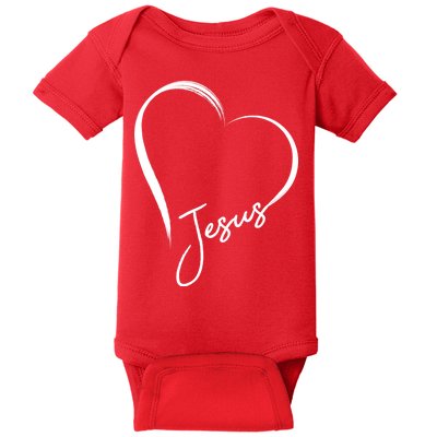 Jesus Love Simple Faith Heart Baby Bodysuit