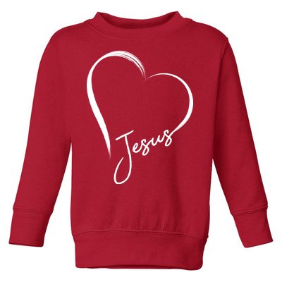 Jesus Love Simple Faith Heart Toddler Sweatshirt