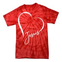 Jesus Love Simple Faith Heart Tie-Dye T-Shirt