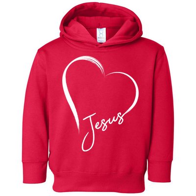 Jesus Love Simple Faith Heart Toddler Hoodie