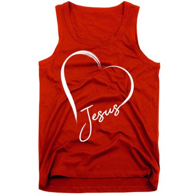 Jesus Love Simple Faith Heart Tank Top