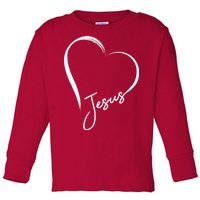 Jesus Love Simple Faith Heart Toddler Long Sleeve Shirt