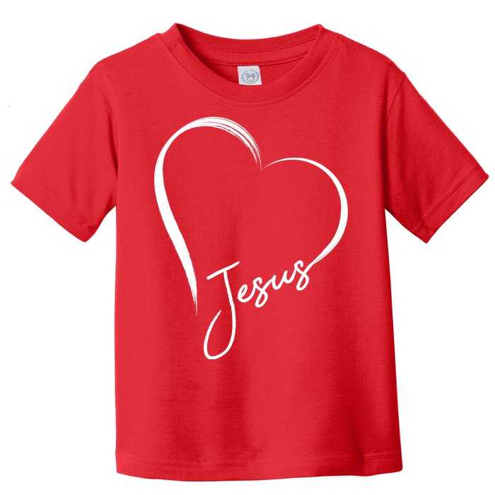 Jesus Love Simple Faith Heart Toddler T-Shirt