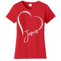 Jesus Love Simple Faith Heart Women's T-Shirt