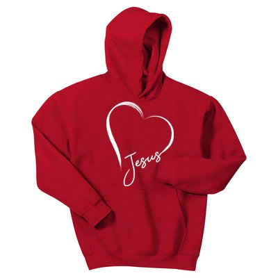 Jesus Love Simple Faith Heart Kids Hoodie