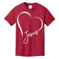 Jesus Love Simple Faith Heart Kids T-Shirt