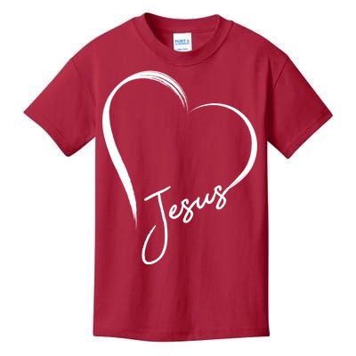 Jesus Love Simple Faith Heart Kids T-Shirt