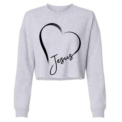 Jesus Love Simple Faith Heart Cropped Pullover Crew