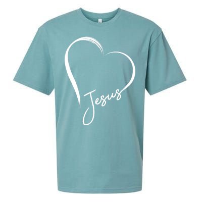 Jesus Love Simple Faith Heart Sueded Cloud Jersey T-Shirt