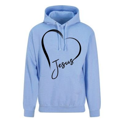 Jesus Love Simple Faith Heart Unisex Surf Hoodie