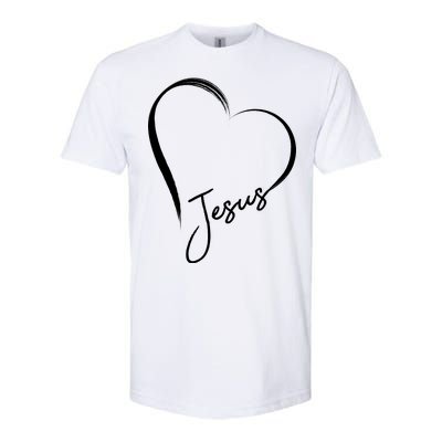 Jesus Love Simple Faith Heart Softstyle CVC T-Shirt