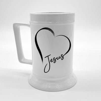 Jesus Love Simple Faith Heart Beer Stein