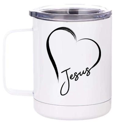 Jesus Love Simple Faith Heart 12 oz Stainless Steel Tumbler Cup