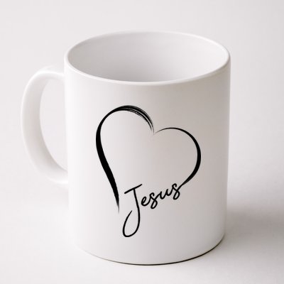 Jesus Love Simple Faith Heart Coffee Mug