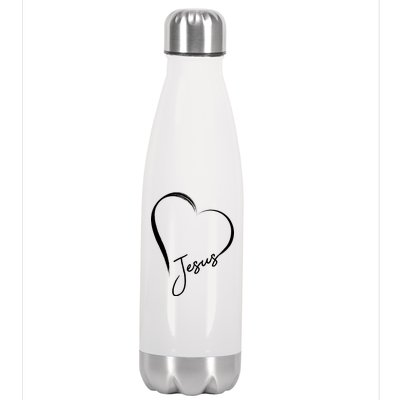 Jesus Love Simple Faith Heart Stainless Steel Insulated Water Bottle