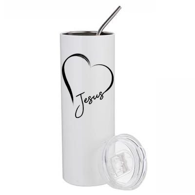 Jesus Love Simple Faith Heart Stainless Steel Tumbler