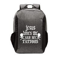 Jesus Loves Me and My Tattoos Vector Backpack