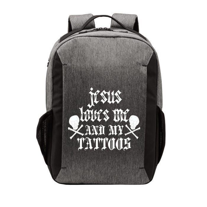 Jesus Loves Me and My Tattoos Vector Backpack