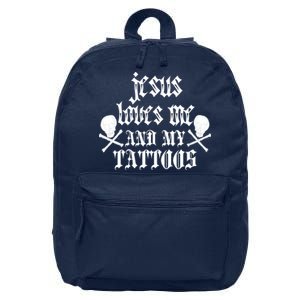 Jesus Loves Me and My Tattoos 16 in Basic Backpack