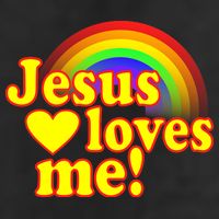 Jesus Loves Me Cool Rainbow 7 Panel Mesh Trucker Snapback Hat