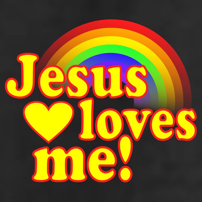 Jesus Loves Me Cool Rainbow 7 Panel Mesh Trucker Snapback Hat