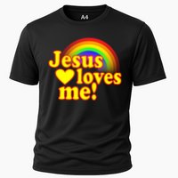Jesus Loves Me Cool Rainbow Cooling Performance Crew T-Shirt