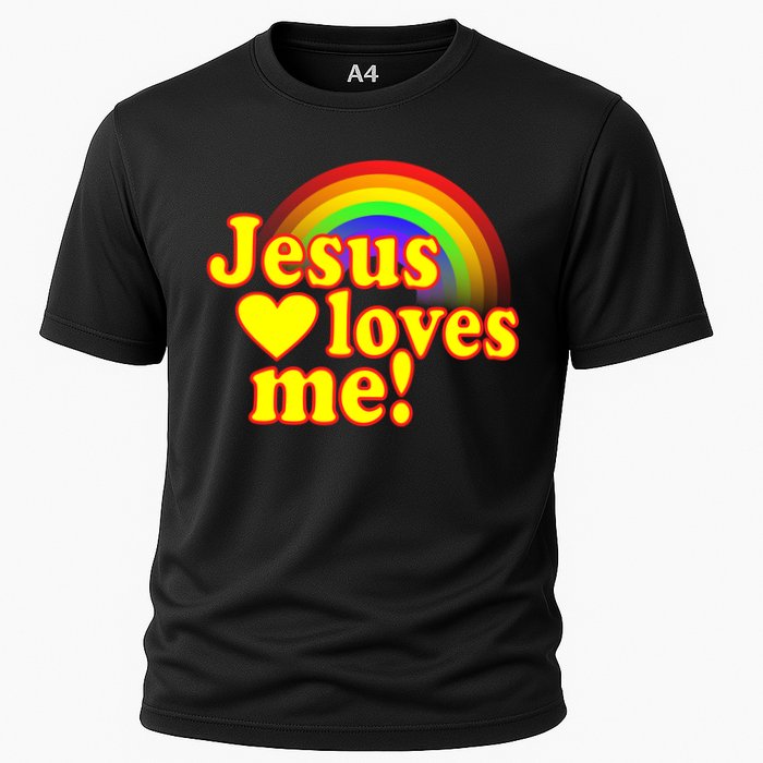 Jesus Loves Me Cool Rainbow Cooling Performance Crew T-Shirt