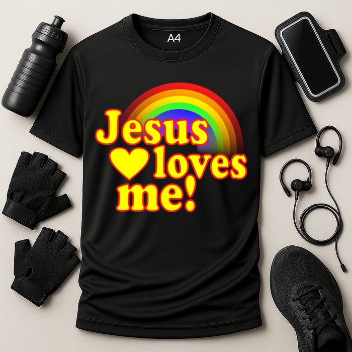 Jesus Loves Me Cool Rainbow Cooling Performance Crew T-Shirt