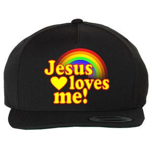 Jesus Loves Me Cool Rainbow Wool Snapback Cap