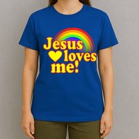 Jesus Loves Me Cool Rainbow T-Shirt