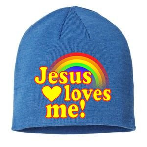 Jesus Loves Me Cool Rainbow Sustainable Beanie