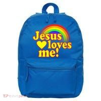 Jesus Loves Me Cool Rainbow 16 in Basic Backpack