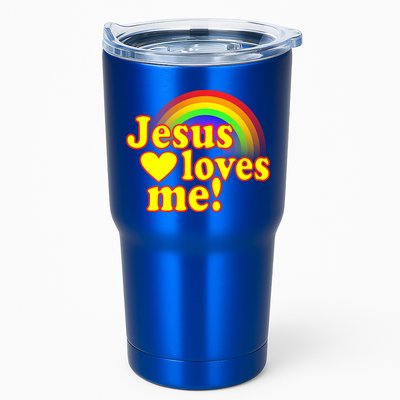 Jesus Loves Me Cool Rainbow Tumbler