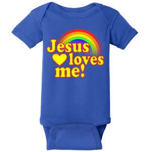 Jesus Loves Me Cool Rainbow Baby Bodysuit