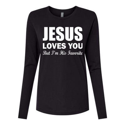 Jesus Loves You But I'm His Favorite Womens Cotton Relaxed Long Sleeve T-Shirt