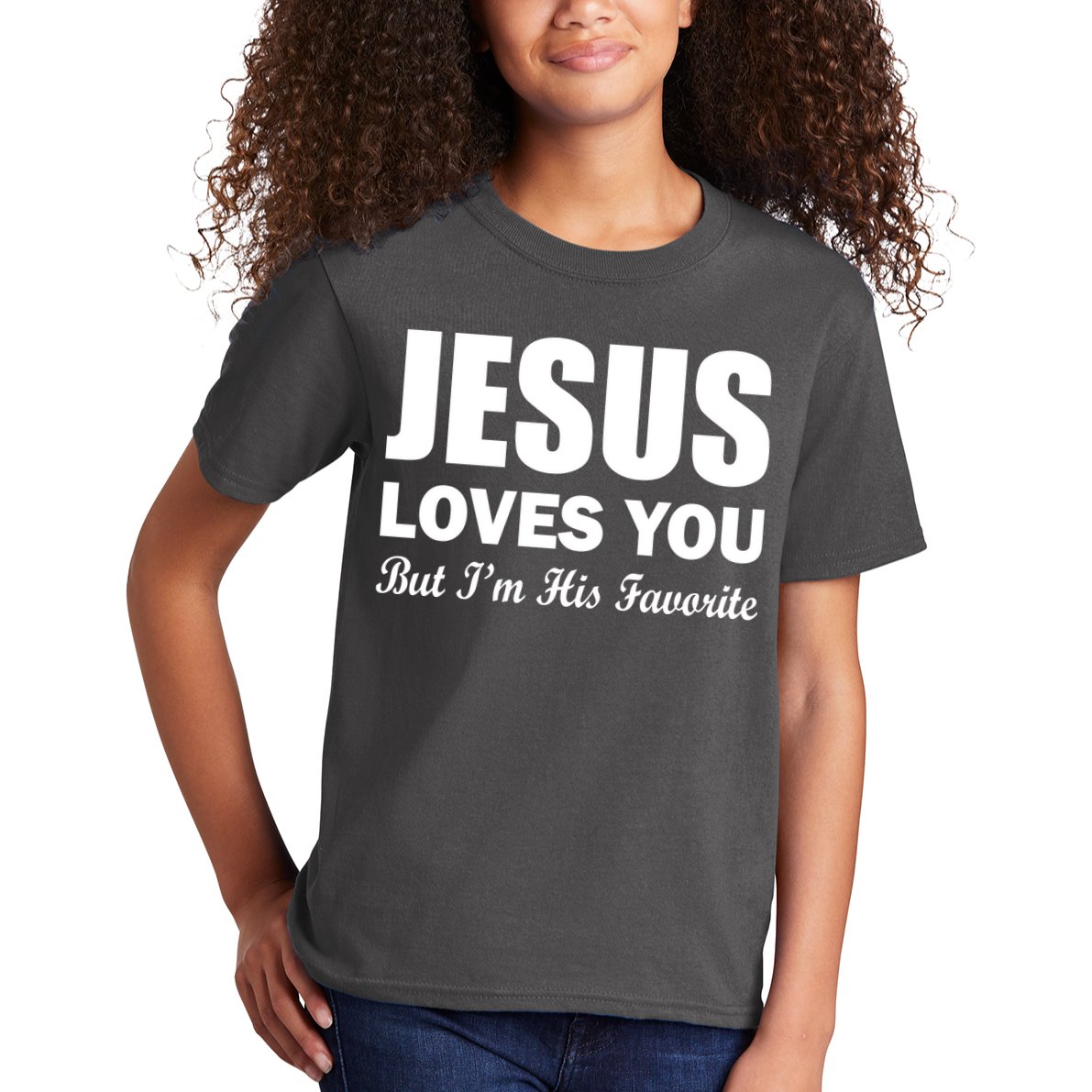 Jesus Loves You But I'm His Favorite Kids T-Shirt