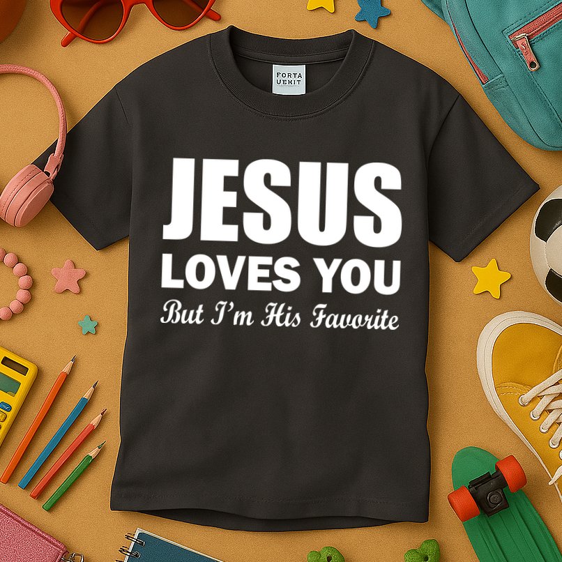 Jesus Loves You But I'm His Favorite Kids T-Shirt