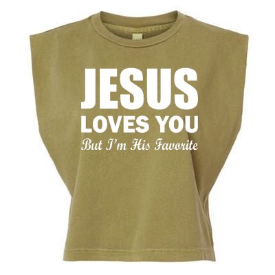 Jesus Loves You But I'm His Favorite Garment-Dyed Women's Muscle Tee