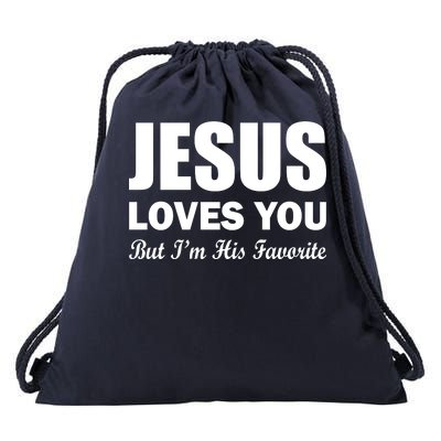 Jesus Loves You But I'm His Favorite Drawstring Bag