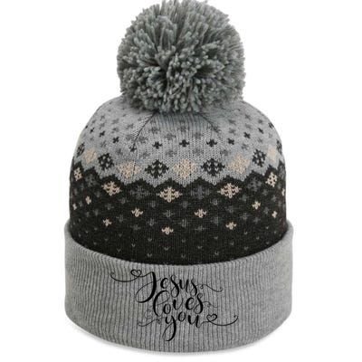 Jesus Loves You Cursive Style The Baniff Cuffed Pom Beanie