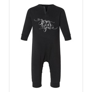 Jesus Loves You Cursive Style Infant Fleece One Piece