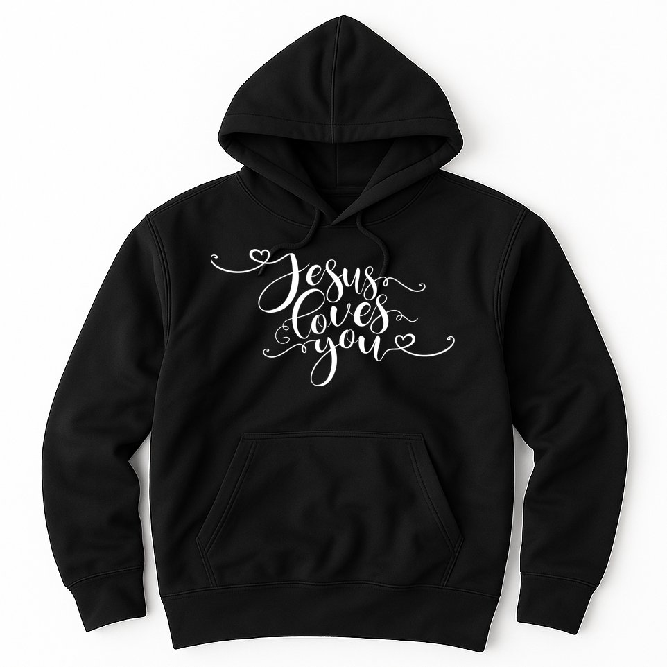 Jesus Loves You Cursive Style Hoodie