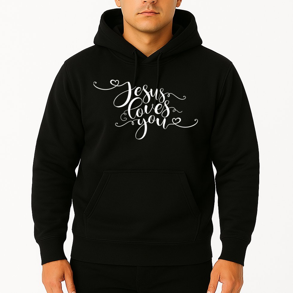 Jesus Loves You Cursive Style Hoodie