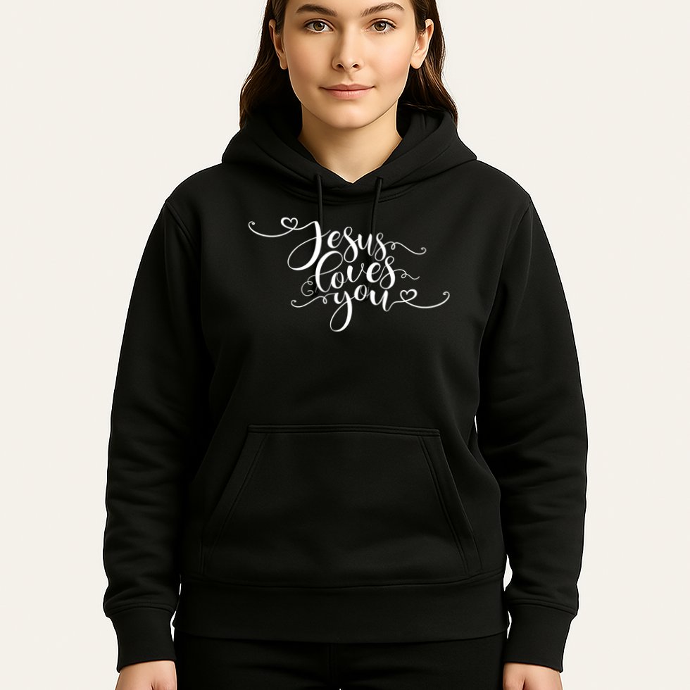 Jesus Loves You Cursive Style Hoodie
