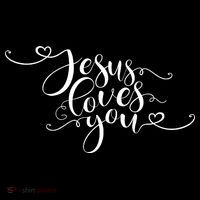 Jesus Loves You Cursive Style Button